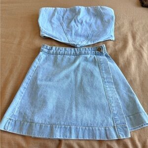 Light Blue Denim Skirt